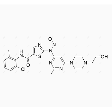 N-亚硝基达沙替尼,N-(2-chloro-6-methylphenyl)-2-((6-(4-(2-hydroxyethyl)piperazin-1-yl)-2-methylpyrimidin-4-yl)(nitroso)amino)thiazole-5-carboxamide