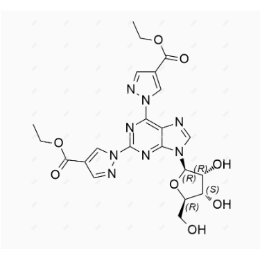 瑞加德松杂质37,diethyl 1,1'-(9-((2R,3R,4S,5R)-3,4-dihydroxy-5-(hydroxymethyl)tetrahydrofuran-2-yl)-9H-purine-2,6-diyl)bis(1H-pyrazole-4-carboxylate)