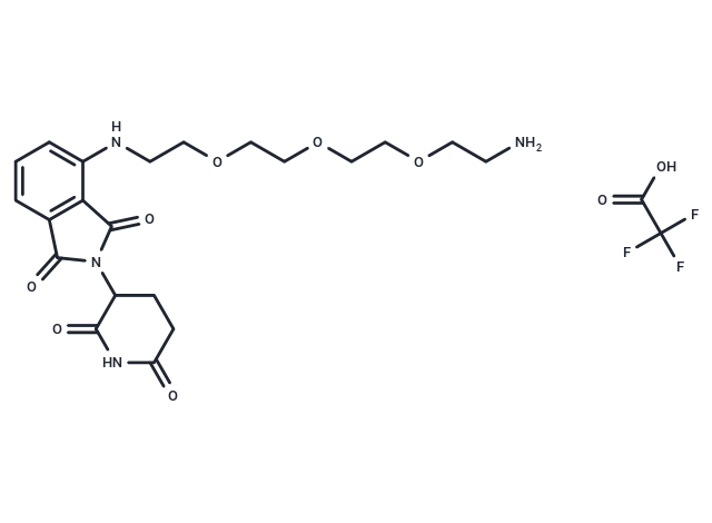 化合物 Pomalidomide-PEG3-C2-NH2 (TFA),Pomalidomide-PEG3-C2-NH2 (TFA)