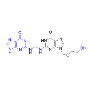伐昔洛韦杂质11,9-[(2-hydroxyethoxy)methyl]-2-[[[(6-oxo-6,9-dihydro-1H-purin-2-yl)amino]methyl]amino]-1,9-dihydro-6H-purin-6-one