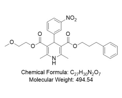 3-（2-甲氧乙基）-5-（3-苯丙基）-2,6-二甲基-4-(3-硝基苯基)--1,4-二氢吡啶-3，5-二羧酸,3-(2-methoxyethyl)-5-(3-phenylpropyl)-2,6-dimethyl-4-(3-nitrophenyl)-1,4-dihydropyridine-3,5-dicarboxylic acid