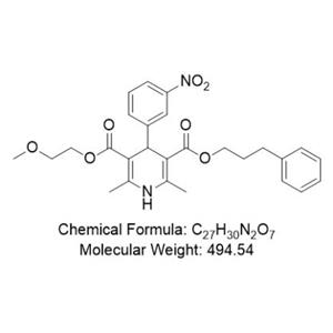 3-（2-甲氧乙基）-5-（3-苯丙基）-2,6-二甲基-4-(3-硝基苯基)--1,4-二氢吡啶-3，5-二羧酸,3-(2-methoxyethyl)-5-(3-phenylpropyl)-2,6-dimethyl-4-(3-nitrophenyl)-1,4-dihydropyridine-3,5-dicarboxylic acid