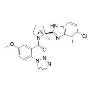 (S)-(2-(5-氯-4-甲基-1H-苯并[d]咪唑-2-基)-2-甲基吡咯烷-1-基)(5-甲氧基-2-(1H-1,2,3-三唑-1-基)苯基)甲酮,(S)-(2-(5-chloro-4-methyl-1H-benzo[d]imidazo-2-yl)-2-methylpyrrolidine-1-yl)(5-methoxy-2-(1H-1,2,3-triazole-1-yl)phenyl)methyl ketone