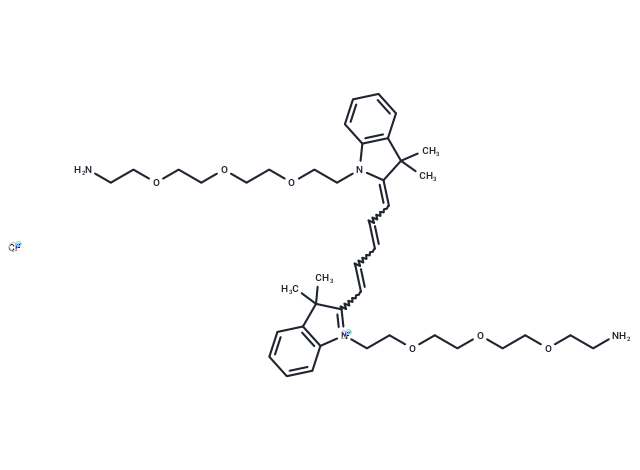 化合物 Bis-(N,N’-amine-PEG3)-Cy5,Bis-(N,N'-amine-PEG3)-Cy5