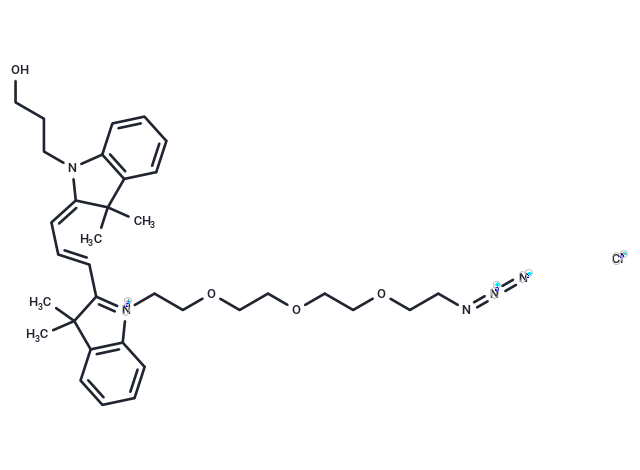化合物 N-Hydroxypropyl-N’-(azide-PEG3)-Cy3,N-Hydroxypropyl-N'-(azide-PEG3)-Cy3