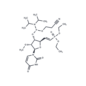 化合物 1-[(5E)-3-O-[(Bis-diisopropylamino)(2-cyanoethoxy)phos-phino]-5,6-dideoxy-6-(diethoxyphosphinyl)-2-O-methyl-β-D-ribo-hex-5-enofuranosyl]uracil,VP-U-6