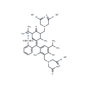 化合物 Sodium 2,2',2'',2'''-((((1,1-dioxido-3H-benzo[c][1,2]oxathiole-3,3-diyl)bis(6-hydroxy-5-isopropyl-2-methyl-3,1-phenylene))bis(methylene))bis(azanetriyl))tetraacetate|T65315|TargetMol