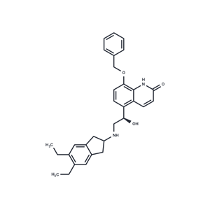 化合物 (R)-8-(Benzyloxy)-5-(2-((5,6-diethyl-2,3-dihydro-1H-inden-2-yl)amino)-1-hydroxyethyl)quinolin-2(1H)-one,(R)-8-(Benzyloxy)-5-(2-((5,6-diethyl-2,3-dihydro-1H-inden-2-yl)amino)-1-hydroxyethyl)quinolin-2(1H)-one