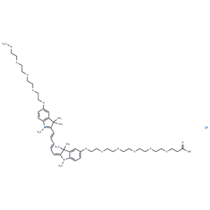 化合物 N-methyl-N'-methyl-O-(m-PEG4)-O'-(acid-PEG5)-Cy5|T18447|TargetMol