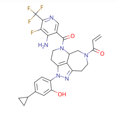 1-(5-(4-amino-5-fluoro-6-(trifluoromethyl)nicotinoyl)-2-(4-cyclopropyl-2-hydroxyphenyl)-2,3,4,5,5a,6,8,9-octahydro-7H-1,2,5,7-tetraazabenzo[cd]azulen-7-yl)prop-,1-(5-(4-amino-5-fluoro-6-(trifluoromethyl)nicotinoyl)-2-(4-cyclopropyl-2-hydroxyphenyl)-2,3,4,5,5a,6,8,9-octahydro-7H-1,2,5,7-tetraazabenzo[cd]azulen-7-yl)prop-2-en-1-one