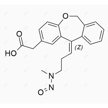 N-亚硝基去甲基奥洛他定,(Z)-2-(11-(3-(methyl(nitroso)amino)propylidene)-6,11-dihydrodibenzo[b,e]oxepin-2-yl)acetic acid