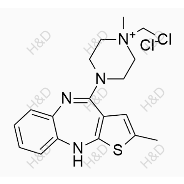 奥氮平杂质C,1-(chloromethyl)-1-methyl-4-(2-methyl-10H-benzo[b]thieno[2,3-e][1,4]diazepin-4-yl)piperazin-1-iumchloride