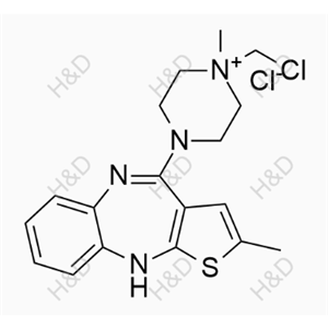 奥氮平杂质C,1-(chloromethyl)-1-methyl-4-(2-methyl-10H-benzo[b]thieno[2,3-e][1,4]diazepin-4-yl)piperazin-1-iumchloride