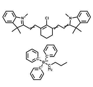 2-(2-(2-氯-3-(2-(1,3,3-三甲基-2-亚甲基吲哚啉-亚乙基)环己-1-烯-1-基)乙烯基)-1,3,3-三甲基-3H-吲哚-1-鎓丁基三苯基硼酸盐,2-(2-(2-chloro-3-(2-(1,3,3-trimethylindolin-2-ylidene)ethylidene)cyclohex-1-en-1-yl)vinyl)-1,3,3-trimethyl-3H-indol-1-ium butyltriphenylborate