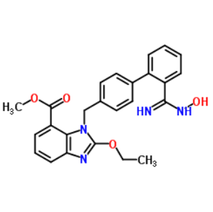 2-乙氧基-1-[[2′-(羟基甲脒基)联苯-4-基]甲基]-1H-苯并咪唑-7-羧酸甲酯,Methyl 2-ethoxy-1-[[2′-(hydroxyamidino)biphenyl-4-yl]methyl]-1H-benzimidazole-7-carboxylate
