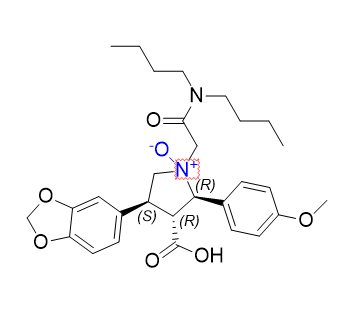 阿曲生坦杂质11,(2R,3R,4S)-4-(benzo[d][1,3]dioxol-5-yl)-3-carboxy-1-(2- (dibutylamino)-2-oxoethyl)-2-(4-methoxyphenyl)pyrrolidine 1-oxide