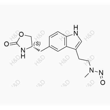 佐米曲普坦杂质30,(S)-N-methyl-N-(2-(5-((2-oxooxazolidin-4-yl)methyl)-1H-indol-3-yl)ethyl)nitrous amide