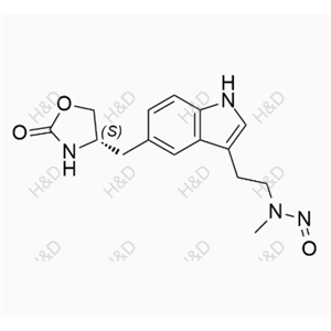 佐米曲普坦杂质30,(S)-N-methyl-N-(2-(5-((2-oxooxazolidin-4-yl)methyl)-1H-indol-3-yl)ethyl)nitrous amide