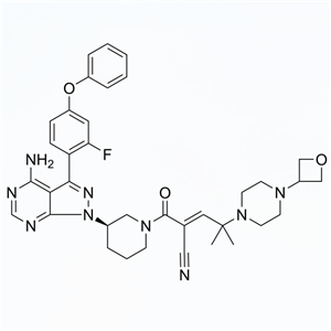 (R)-2-(3-(4-氨基-3-(2-氟-4-苯氧基苯基)-1H-吡唑并[3,4-d]嘧啶-1-基)哌啶-1-羰基)-4-甲基-4-(4-(氧杂环丁烷-3-基)哌嗪-1-基)戊-2-烯腈