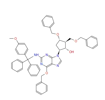 (2R,3S,5S)-3-苄氧基-5-[2-[[(4-甲氧基苯基)二苯基甲基]氨基]-6-苄氧基-9H-嘌呤-9-基]-2-苄氧基甲基环戊醇,(2R,3S,5S)-3-(Benzyloxy)-5-[2-[[(4-methoxyphenyl)diphenylmethyl]amino]-6-(phenylmethoxy)-9H-purin-9-yl]-2-(benzyloxymethyl)cyclopentanol