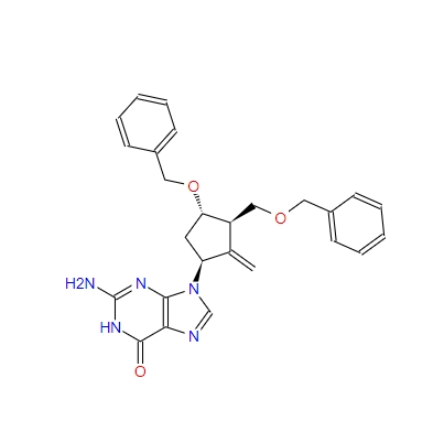 2-氨基-1,9-二氢-9-[(1S,3R,4S)-4-苄氧基-3-苄氧基甲基-2-亚甲基环戊基]-6H-嘌呤-6-酮,2-Amino-1,9-dihydro-9-[(1S,3R,4S)-4-(benzyloxy)-3-(benzyloxymethyl)-2-methylenecyclopentyl]-6H-purin-6-one