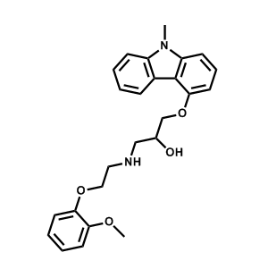 1-[(2-(2-甲氧基苯氧基)乙基)氨基]-3-[(9-甲基-9H-咔唑-4-基)氧基]丙-2-醇,1-((2-(2-Methoxyphenoxy)ethyl)amino)-3-((9-methyl-9H-carbazol-4-yl)oxy)propan-2-ol