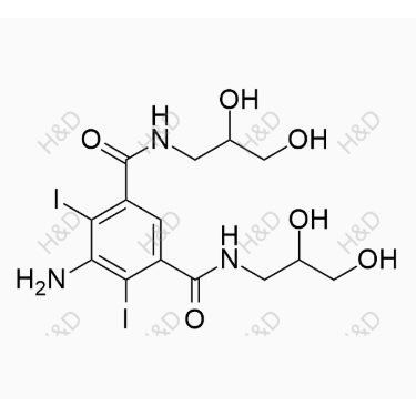 碘海醇杂质F,5-amino-N1,N3-bis(2,3-dihydroxypropyl)-4,6-diiodoisophthalamide