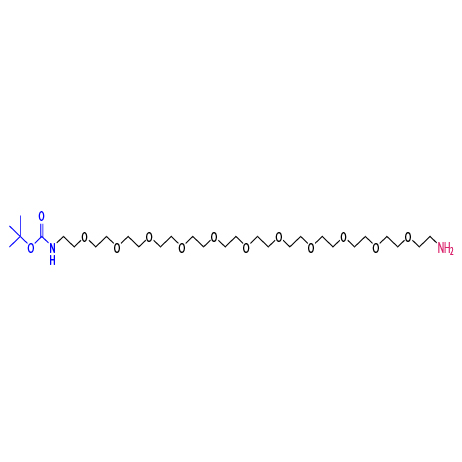 叔丁氧羰基十一聚乙二醇胺,tert-butyl (35-amino-3,6,9,12,15,18,21,24,27,30,33-undecaoxapentatriacontyl)carbamate