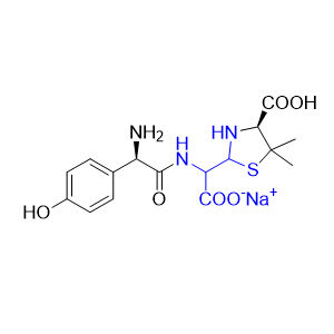 阿莫西林杂质04,sodium 2-((R)-2-amino-2-(4-hydroxyphenyl)acetamido)-2-((4S)-4-carboxy-5,5-dimethylthiazolidin-2-yl)acetate