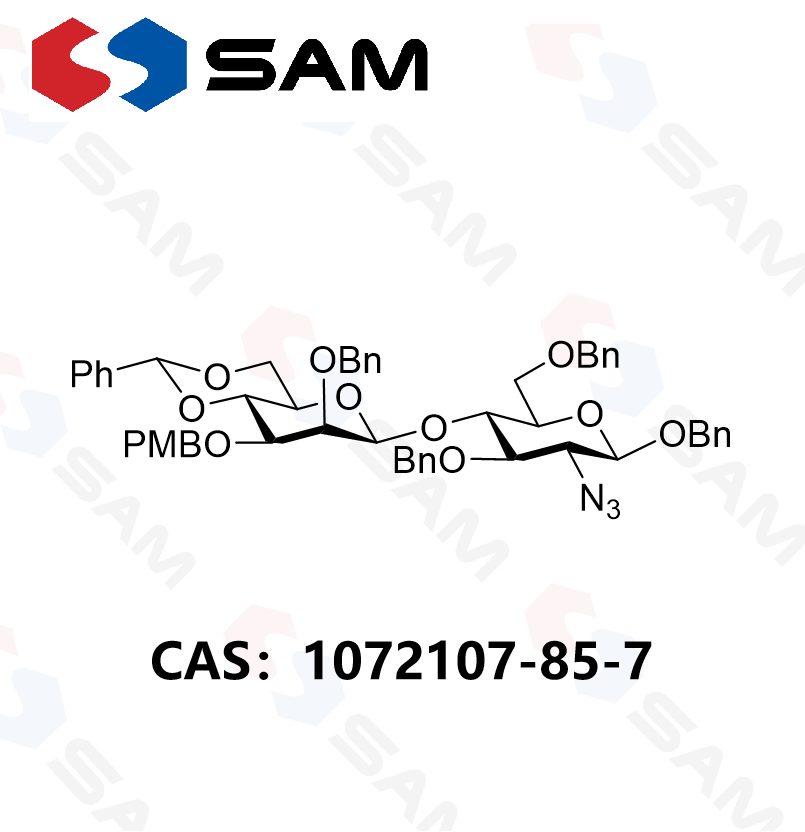 苄基 4-O-(2-O-苄基-3-O-[(4-甲氧基苯基)甲基]-4,6-O-苯亚甲基-β-D-吡喃甘露糖基)-3,6-二-O-苄基-2-叠氮-2-脱氧-β-D-吡喃葡萄糖苷,Benzyl 4-O-(2-O-Benzyl-3-O-[(4-methoxyphenyl)methyl]-4,6-O-benzylidene-β-D-mannopyranosyl)-3,6-di-O-benzyl-2-azido-2-deoxy-β-D-glucopyranoside