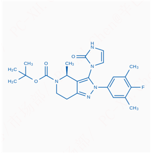 tert-Butyl (S)-2-(4-fluoro-3,5-dimethylphenyl)-4-methyl-3-(2-oxo-2,3-dihydro-1H-imidazol-1-yl)-2,4,6,7-tetrahydro-5H-pyrazolo[4,3-c]pyridine-5-carboxylate