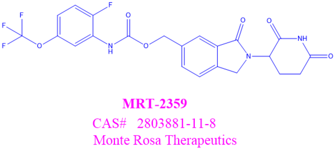 MRT-2359,(2-(2,6-dioxopiperidin-3-yl)-3-oxoisoindolin-5-yl)methyl (2-fluoro-5-(trifluoromethoxy)phenyl)carbamate