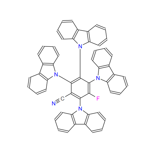 2,3,4,6-四(9H-咔唑-9-基)-5-氟苄腈,2,3,4,6-Tetra(9H-carbazol-9-yl)- 5-fluorobenzonitrile