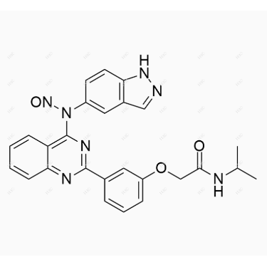 N-亚硝基贝舒地尔,2-(3-(4-((1H-indazol-5-yl)(nitroso)amino)quinazolin-2-yl)phenoxy)-N-isopropylacetamide