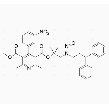 N-亚硝基-去甲基-乐卡地平杂质D,3-(1-((3,3-diphenylpropyl)(nitroso)amino)-2-methylpropan-2-yl) 5-methyl 2,6-dimethyl-4-(3-nitrophenyl)pyridine-3,5-dicarboxylate