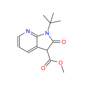 1-叔丁基-2-氧代-1H,2H,3H-吡咯并[2,3-b]吡啶-3-羧酸甲酯,methyl 1-tert-butyl-2-oxo-1H,2H,3H-pyrrolo[2,3-b]pyridine-3-carboxylate