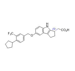 伊曲莫德杂质07,(S)-2-(7-((4-cyclopentyl-3-(trifluoromethyl)benzyl)oxy)-1,2,3,4-tetrahydrocyclopenta[b]indol-3-yl)acetic acid