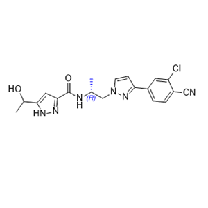 达罗他胺杂质04,N-((R)-1-(3-(3-chloro-4-cyanophenyl)-1H-pyrazol-1-yl)propan-2-yl)-5-(1-hydroxyethyl)-1H-pyrazole-3-carboxamide