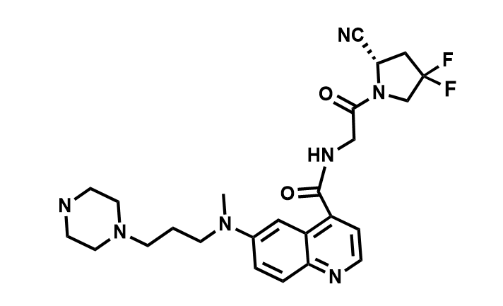 FAPI-46,(S)-N-(2-(2-Cyano-4,4-difluoropyrrolidin-1-yl)-2-oxoethyl)-6-(methyl(3-(piperazin-1-yl)propyl)amino)quinoline-4-carboxamide