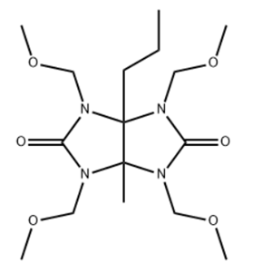 1,3,4,6-四(甲氧基甲基)-3a-甲基-6a-正丙基四氢咪唑[4,5-并]咪唑-2,5(1H,3H)-二酮,3a-methyl-6a-n-propyl-1,3,4,6-tetramethoxymethyl glycolurea