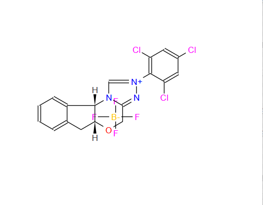(5aR,10bS)-2-(2,4,6-三氯苯基)-4,5a,6,10b-四氢茚并[2,1-b][1,2,4]三唑并[4,3-d][1,4]恶嗪-2-鎓四氟硼酸盐,(5aR,10bS)-2-(2,4,6-trichlorophenyl)-4,5a,6,10b-tetrahydroindeno[2,1-b][1,2,4]triazolo[4,3-d][1,4]oxazin-2-ium tetrafluoroborate