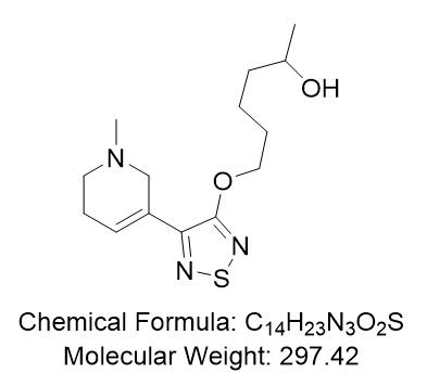 6-((4-(1-甲基-1,2,5,6-四氢吡啶-3-基)-1,2,5-噻二唑-3-基)氧基)己-2-醇,6-((4-(1-methyl-1,2,5,6-tetrahydropyridin-3-yl)-1,2,5-thiadiazol-3-yl)oxy)hex-2-ol