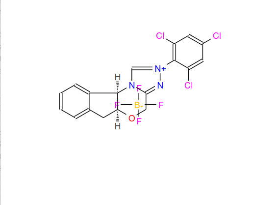 (5aS,10bR)-2-(2,4,6-三氯苯基)-4,5a,5,10b-四氢-2H-茚并[2,1-b][1,2,4]三唑并[4,3-d ][1,4]噁嗪四氟硼酸鎓盐,(5aS,10bR)-2-(2,4,6-Trichlorophenyl)-4,5a,5,10b-tetrahydro-2H-indeno[2,1-b][1,2,4]triazolo[4,3-d][1,4]oxazin-12-ium tetrafluoroborate