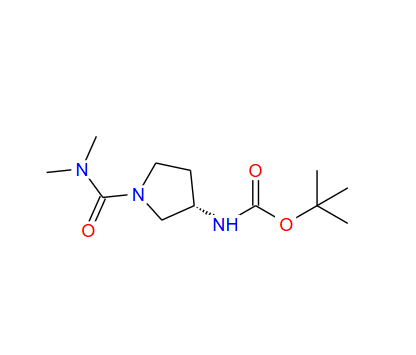 (S)-3-(BOC-氨基)-N,N-二甲基吡咯烷-1-甲酰胺,Carbamic acid, N-[(3S)-1-[(dimethylamino)carbonyl]-3-pyrrolidinyl]-, 1,1-dimethylethyl ester
