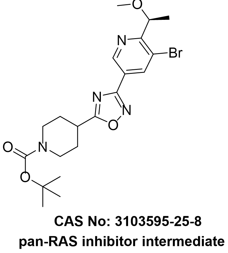 pan-RAS inhibitor intermediate 2,tert-butyl (S)-4-(3-(5-bromo-6-(1-methoxyethyl)pyridin-3-yl)-1,2,4-oxadiazol-5-yl)piperidine-1-carboxylate