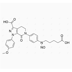 阿哌沙班亚硝基杂质117,6-(4-((4-carboxybutyl)(nitroso)amino)phenyl)-1-(4-methoxyphenyl)-7-oxo-4,5,6,7-tetrahydro-1H-pyrazolo[3,4-c]pyridine-3-carboxylic acid