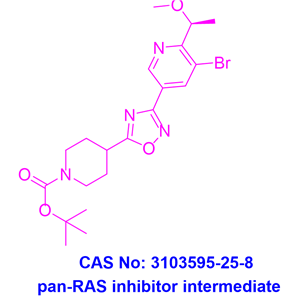 pan-RAS inhibitor intermediate 2,tert-butyl (S)-4-(3-(5-bromo-6-(1-methoxyethyl)pyridin-3-yl)-1,2,4-oxadiazol-5-yl)piperidine-1-carboxylate