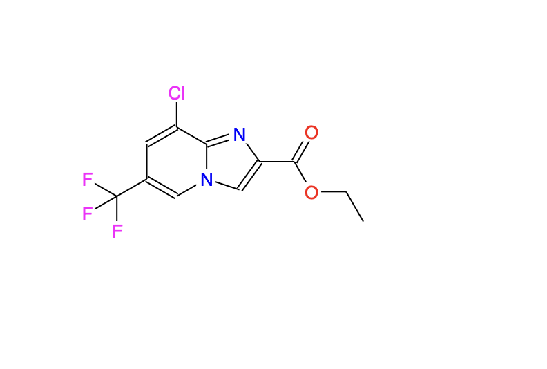 6-三氟甲基-8-氯咪唑并[1,2-a]吡啶-2-甲酸乙酯,Ethyl 8-chloro-6-(trifluoromethyl)imidazo[1,2-a]pyridine-2-carboxylate