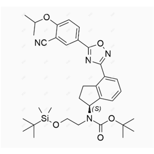奥扎莫德杂质50,(S)-tert-butyl (2-((tert-butyldimethylsilyl)oxy)ethyl)(4-(5-(3-cyano-4-isopropoxyphenyl)-1,2,4-oxadiazol-3-yl)-2,3-dihydro-1H-inden-1-yl)carbamate
