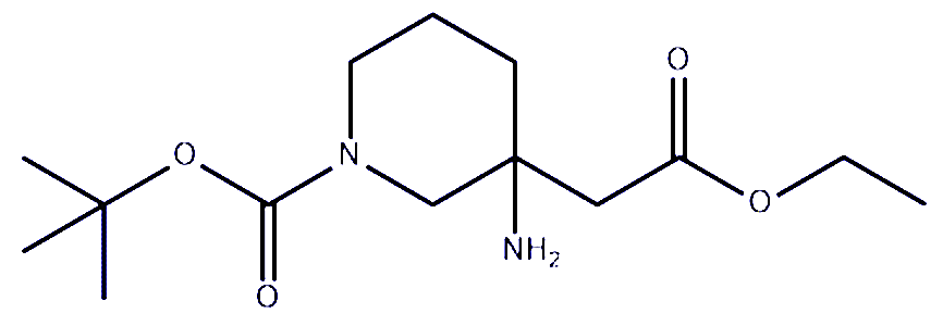 3-氨基-3-(2-乙氧基-2-氧代乙基)哌啶-1-羧酸叔丁酯,tert-Butyl 3-amino-3-(2-ethoxy-2-oxoethyl)piperidine-1-carboxylate